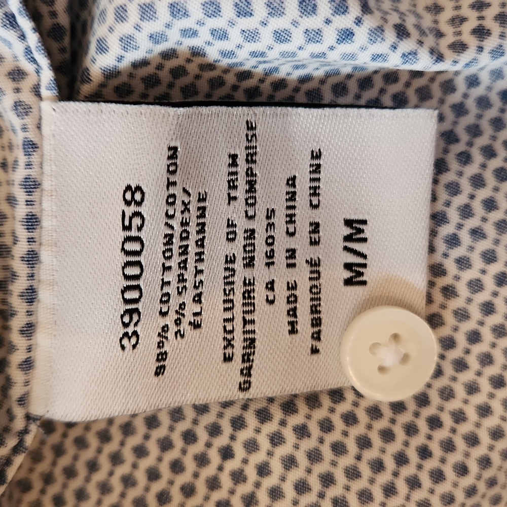 Ike Behar blue and white button-down shirt, size medium - Picture 8 of 8